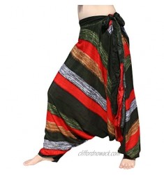 Full Funk Baggy Side Tied Waist Mao Hill Tribe Harem Pants in Mixed Artworks