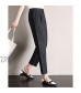 IXIMO Women's 100% Linen Pants Front Pleated Ankle Length Tapered Dress Pants