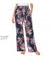 Lilly Posh Women’s Boho High Waist Wide Leg Pants Floral Print Summer Beach Pant