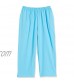 AmeriMark Women’s Knit Capris – 100% Cotton Pants with Stretch Elastic Waist Blue Surf 1X