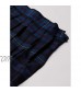 French Toast Women's Mid Length Pleated Skirt Blue & Red Plaid 13