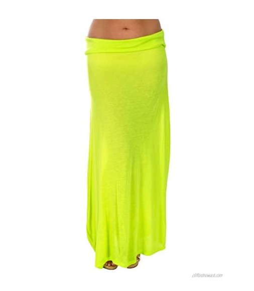 Gazooz Semi Sheer Maxi Skirt a Long Skirt for Women in 7 Fluorescent Colors