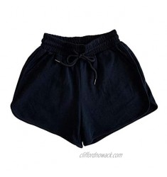 HCNTES Womens Shorts for Summer Women's Comfy Drawstring Casual Elastic Waist Pocketed Shorts Beach Shorts