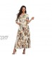 Summer Floral Print Maxi Dress Women Button Up Split Long Flowy Bohemian Beach Party Dresses