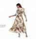 Summer Floral Print Maxi Dress Women Button Up Split Long Flowy Bohemian Beach Party Dresses