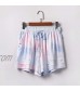 Tie Dye Shorts for Women F Gotal Women's Comfy Drawstring Casual Tie-dye Elastic Waist Hot Trouser Shorts with Pockets