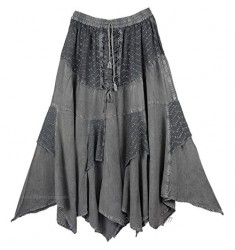 TLB - Medieval Grey Handkerchief Hem Skirt - L:30"-36"; W:30"-38"