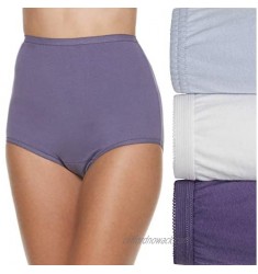 Vanity Fair Perfectly Yours Cotton Brief 3-Pack  L  Blue/Whisper/White