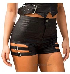 Women Fashion Sexy Leather Mini Shorts High Waist Skinny Faux PU Ladies Summer Short Hot Pants