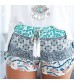 Women's Printed Casual Shorts Drawstring Waist Summer Beach Hot Shorts Printed Loose Comfy Lounge Short Pants