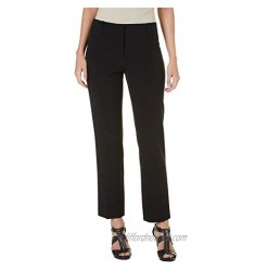 Nue Options Womens Solid Modern Slim Fit Pants 4 Black