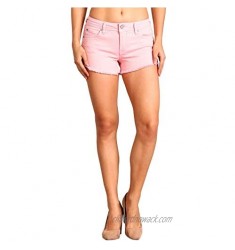 Celebrity Pink Women's Mid Rise Frayed Slit Hem Shorts