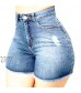 ROMITTA Women Summer Pants Sexy Jeans High Waist Slim Hole Shorts Pants