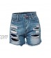 Women High Waisted Hole Pocket Short Jean Summer Button Ripped Frayed Distressed Casual Denim Shorts Women Hot Pants