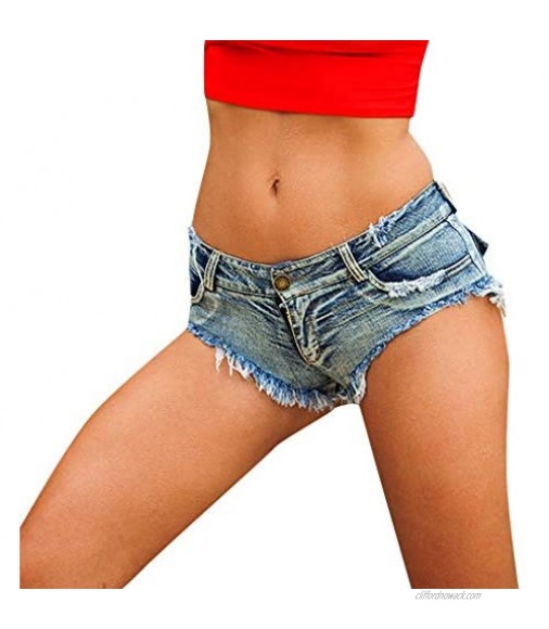 Women Sexy Jeans Button Low Waist Denim Shorts Super Mini Hot Pants