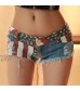 Yollmart Women's Sexy Club Burr Ripped Hole Cut Off Destroyed Ripped Jeans Denim Shorts