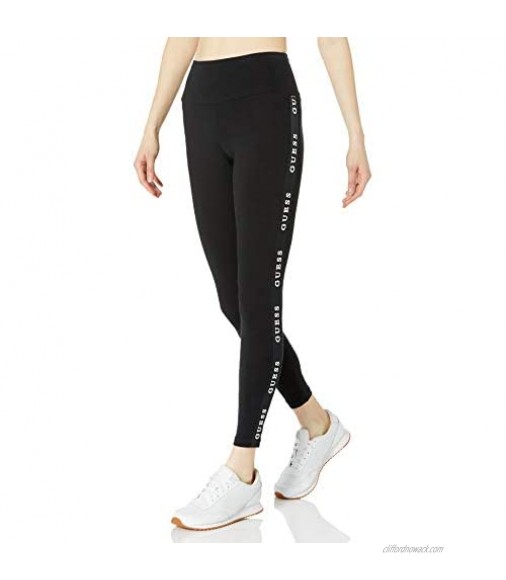 GUESS Women's Active Stretch Jersey Logo Tapping Leggings