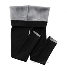 Hixiaohe Women's Ultra Soft Sherpa Fleece Lined Leggings Medium Weight Thermal Pants