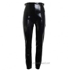 SPANX Women's Black Patent Faux Leather Leggings Size X-Large