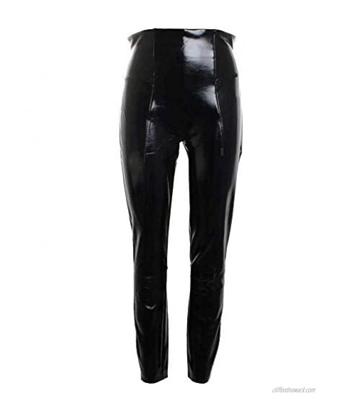 SPANX Women's Black Patent Faux Leather Leggings Size X-Large