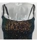 CLAUBTY Women Off Shoulder Strap Minidress Hollow Out Sequin Backless Party Club Sexy Dresses Low Neck Multicolor Dress