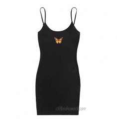 Floerns Women's Butterfly Print Mini Cami Bodycon Dress