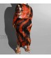 IyMoo Women Sexy Plus Size Dress - Club Outfits Floral Print V Neck Long Sleeve Tie Dye Party Bodycon Dress