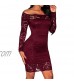 Kidsform Women's Off Shoulder Sexy Lace Bodycon Elegant Cocktail Party Long Sleeve Bandage Dress