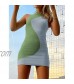 NUFIWI Print Knit Bodycon Dress for Women Y2K Green Hollow Out Midi Dresses Sleeveless 2021 Summer Beach Dress