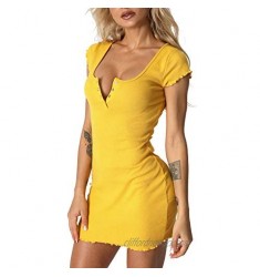 TOUSYEA Women's Sexy Bodycon Dresses for Party Night Mini Club Dress Cocktail Party Dresses Sexy Clubwear