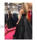 Women's Halter A-line Beaded Satin Evening Prom Dress Long Formal Gown with Pockets