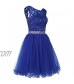 Ailidaw Women's Tulle Homecoming Dress Short Applique Beaded Formal Prom Cocktail Party Gowns Junior