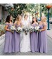 AnnaBride Women's Long Cold Shoulder Bridesmaid Dresses Chiffon Off Shoulder Prom Dress 59