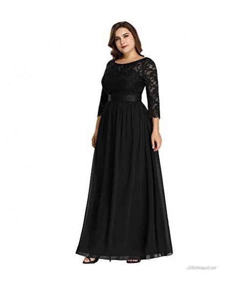 Ever-Pretty Women Elegant 3/4 Sleeve Empire Waist Maxi Bridesmaid Dresses 07412