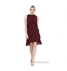 Jewel-Strap Tiered Cocktail Party Dress (Petite and Regular)