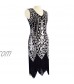 Miuco Women's 1920s Sequined Beaded Fringed Flapper Gatsby Evening Dress