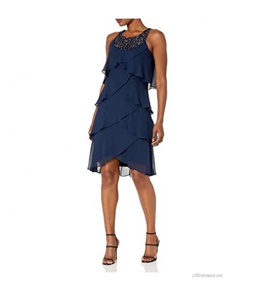 S.L. Fashions Women's Tiered Cocktail Party Dress