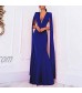 YHFDRESS Long Mermaid Formal Gown Doubel V Neck Prom Evening Dresses with Cape Sleeve