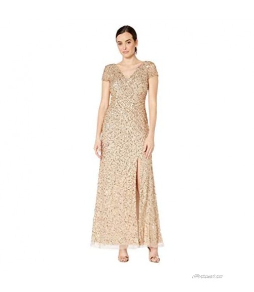 Adrianna Papell Women's Crunchy Beaded Gown