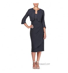 Alex Evenings Women's Empire Waist Bolero Jacket Dress (Petite Regular Plus Sizes)