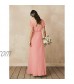 Alicepub V-Neck Chiffon Bridesmaid Dresses Long Formal Evening Gown for Wedding Guest with Flutter Sleeves