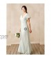 Alicepub V-Neck Chiffon Bridesmaid Dresses Long Formal Evening Gown for Wedding Guest with Flutter Sleeves