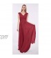 BenBoer Women's V Neck Bridesmaid Dresses Long A-Line Formal Evening Gown Chiffon Skirt with Slit