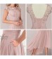 Champagne Lace Chiffon High Low Mother of The Bride Dress with Pockets High Low Evening Dress Size 8