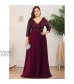 Ever-Pretty Women's Deep V-Neck Sparkle Plus Size Evening Dress with Long Sleeves 0751-PZ