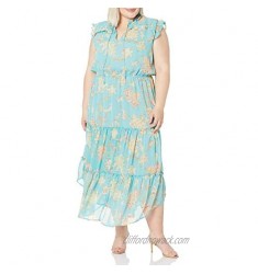 Jessica Simpson Women's Katie Ruffle Trim Three Tier Maxi Dress