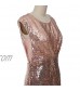 MACloth Women Mother of Bride Dresses Cap Sleeves Sequin Bridesmaid Formal Gown