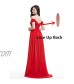 Off The Shoulder Bridesmaid Dresses Chiffon Split Pleated A line Long for Women Formal 2021
