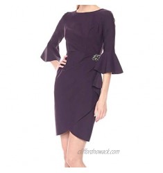 Slimming Short Dress with Bell Sleeves (Petite and Regular)