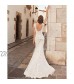 Stylefun Women V Neck Mermaid Wedding Dresses for Bride 2021 with Lace Appliques Bridal Gowns WD